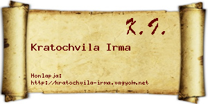Kratochvila Irma névjegykártya