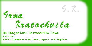 irma kratochvila business card